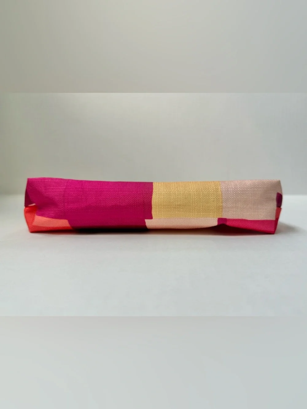 Clinique Cosmetic Bag Multicolored Plaid Pattern